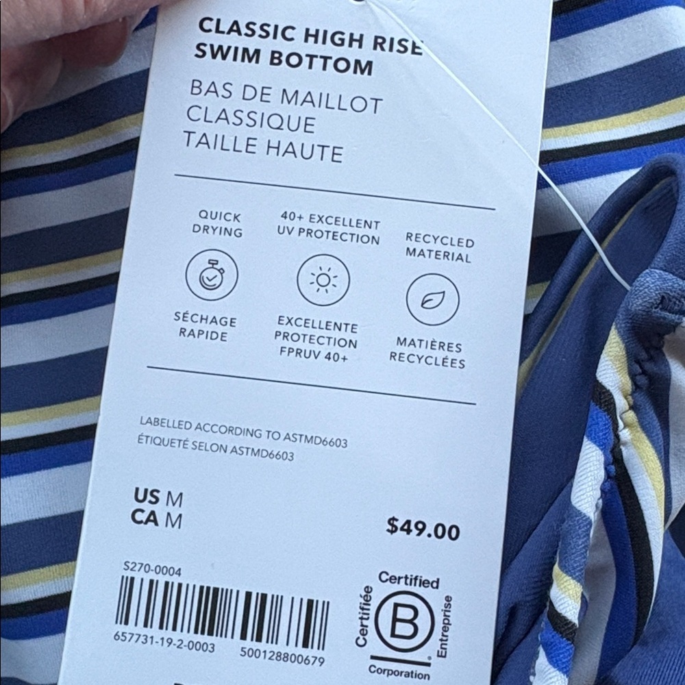 NWT Athleta 2 piece set of Seabreeze Bikini Top & Classic High Rise bottom Sz M - Picture 8 of 10